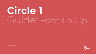 Circle 1
Guide: Eden Co-Op
08/28/2020
 