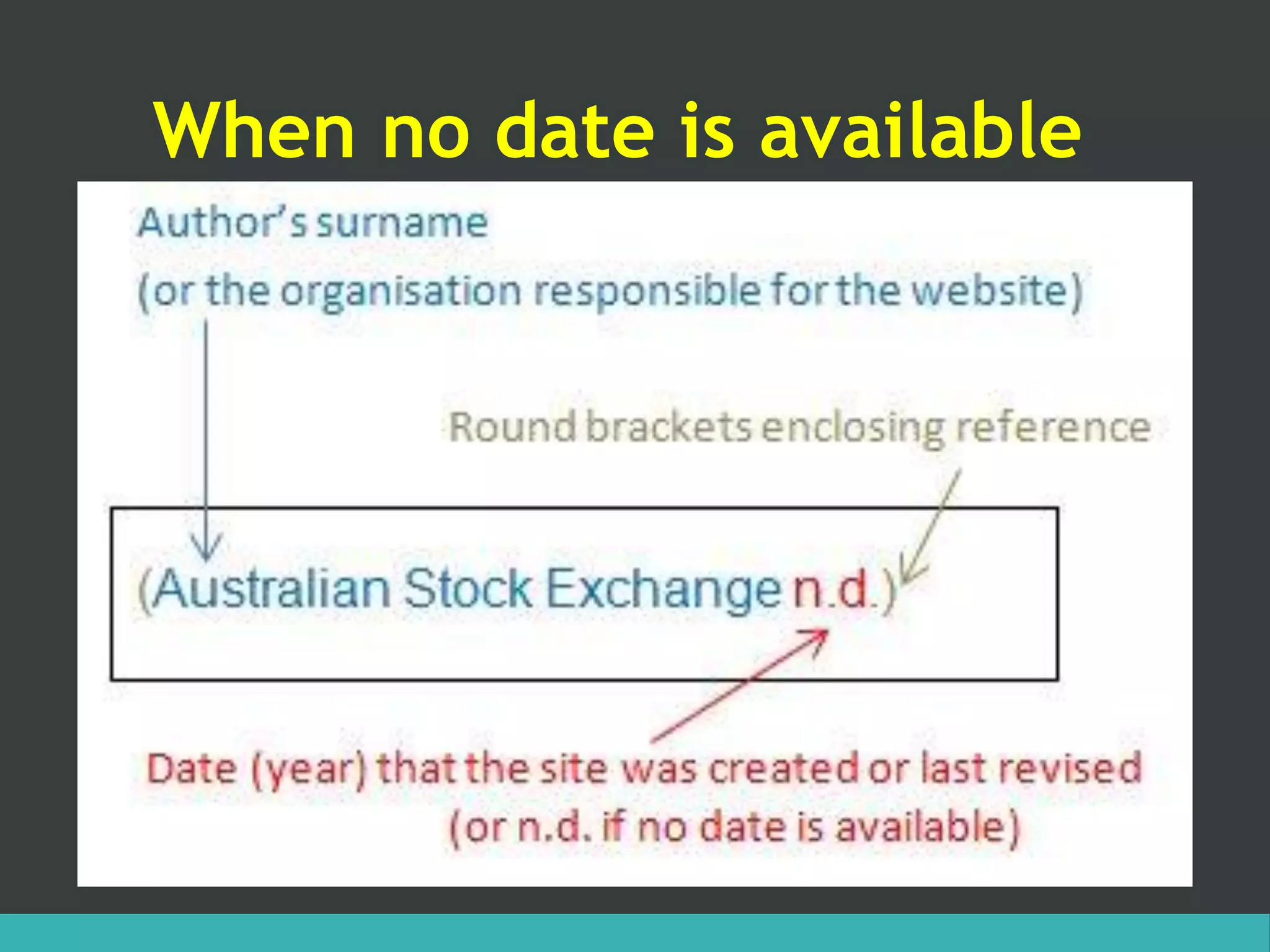 When no date is available
 