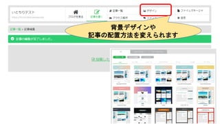 背景デザインや
記事の配置方法を変えられます
 