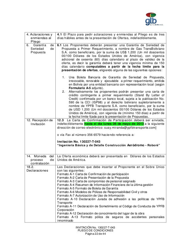 001 Pliego De Condiciones Gtb Ez