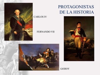 • Fernando VII y Carlos IV fueron
trasladados a Bayona por
mandato de Napoleón. Allí se
produjeron las ABDICACIONES
por la...