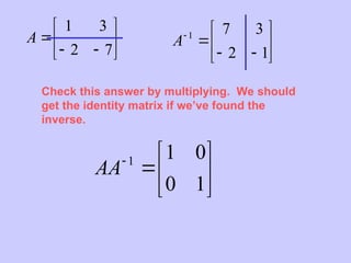 001 ppt Matrix Algebra and application in Undergraduate Mathematics | PPT
