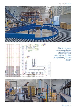 37Best Practices
Case Study I Gioseppo
The picking area
has six independent
stations that are
set up with a lift table
to improve ergonomic
design
 