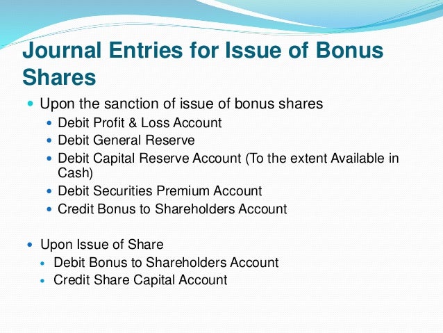 001 Share Premium And Bonus Shares