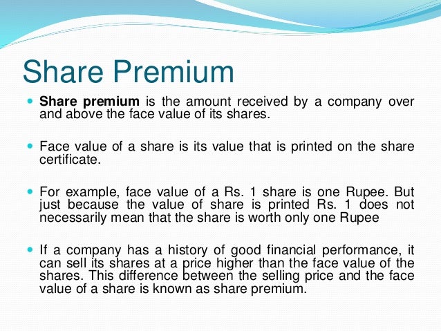 001 Share Premium And Bonus Shares 001 Share Premium And Bonus Shares