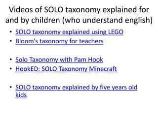001 solo taxonomy from John Biggs and Kevin Collis | PPTX