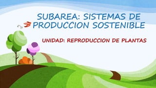 SUBAREA: SISTEMAS DE
PRODUCCION SOSTENIBLE
UNIDAD: REPRODUCCION DE PLANTAS
 