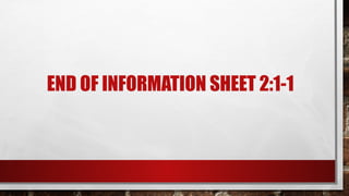 END OF INFORMATION SHEET 2:1-1
 