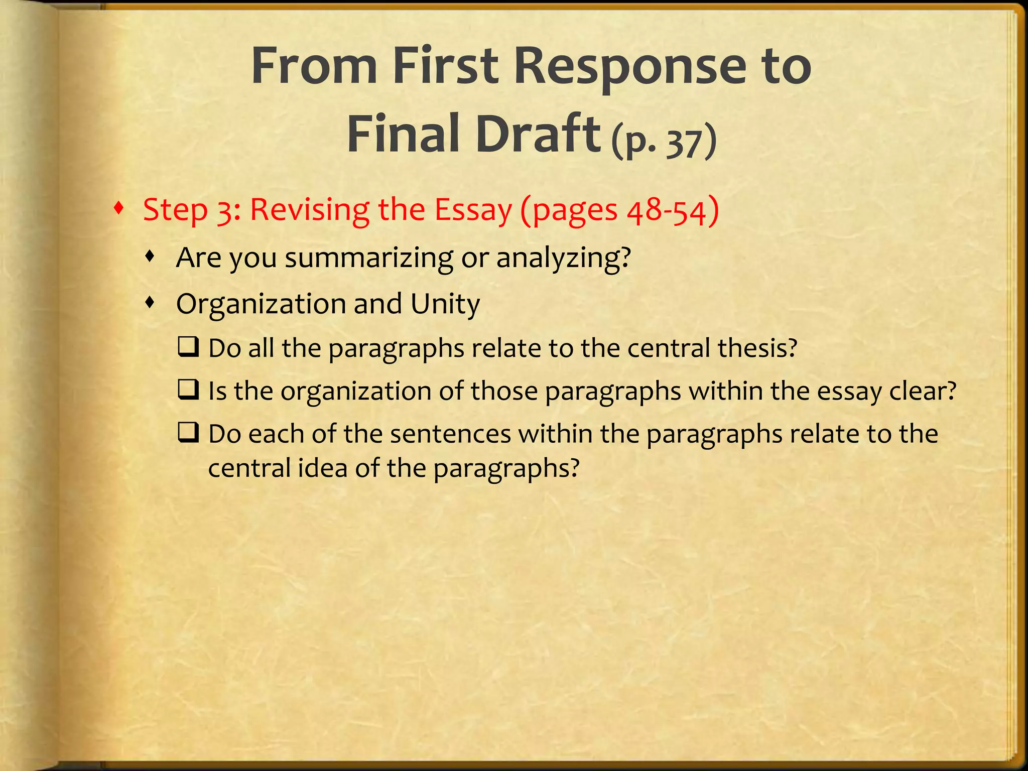 Does the title of your essay account for your thesis?