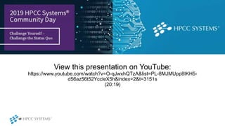 View this presentation on YouTube:
https://www.youtube.com/watch?v=O-qJwxhQTzA&list=PL-8MJMUpp8IKH5-
d56az56t52YccleX5h&in...