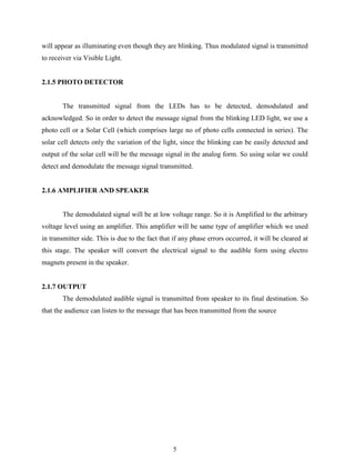 Li-Fi Audio Transmission Project Report | PDF