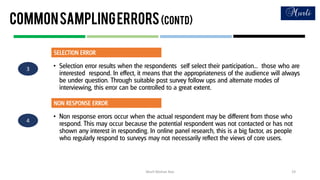 Commonsamplingerrors(contd)
Murli Mohan Rao 19
3 •
4
•