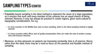Samplingtypes(contd)
•
•
•
•
Murli Mohan Rao 9