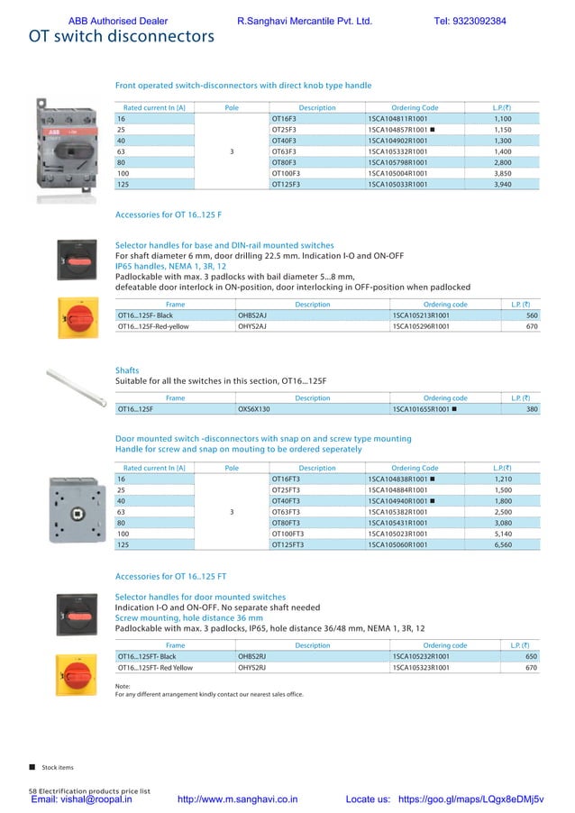 ABB Switchgear Price list002 PDF