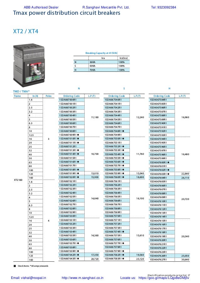 ABB Switchgear Price list002