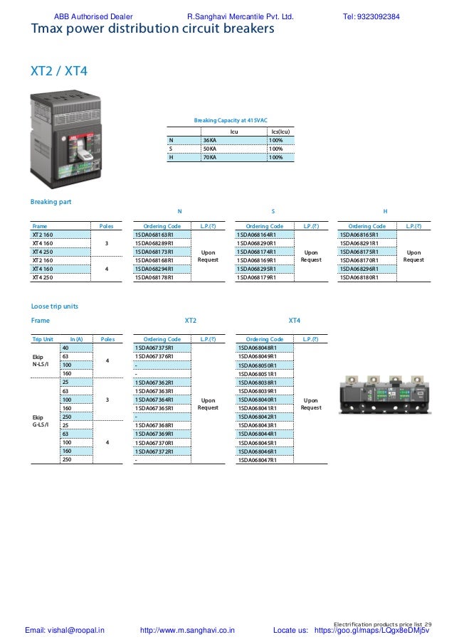 ABB Switchgear Price list002