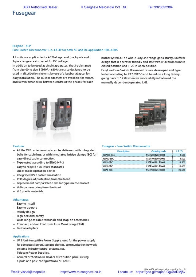 ABB Switchgear Price list002