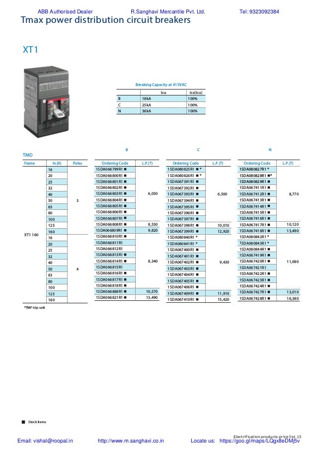 ABB Switchgear Price list002