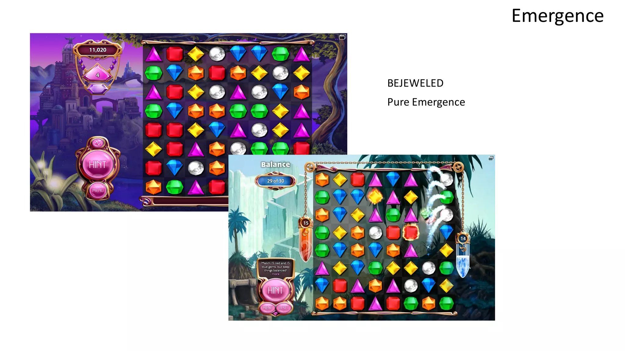 Emergence
BEJEWELED
Pure Emergence
 