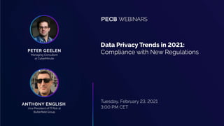 • Overview Of Privacy & Data Protection (P&DP)
• Current Status on P&DP
• New and updated Privacy Legislations
• Commonali...