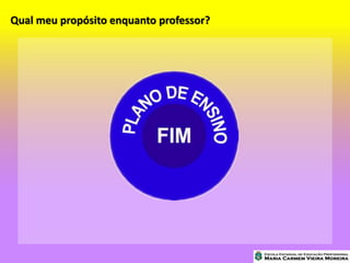 Qual meu propósito enquanto professor?
 