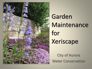 Garden
Maintenance
for
Xeriscape
  City of Aurora
Water Conservation
 