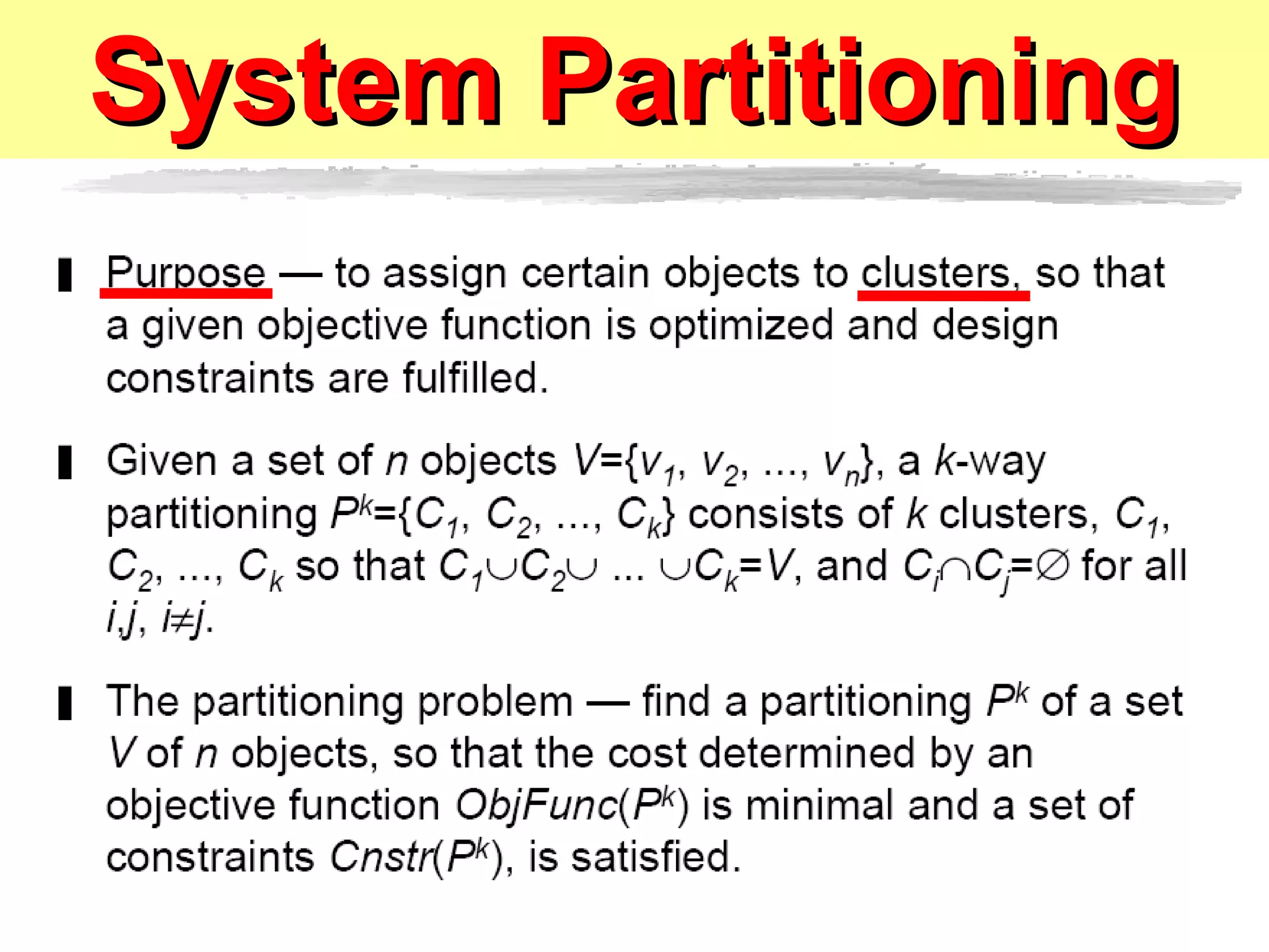 System Partitioning 