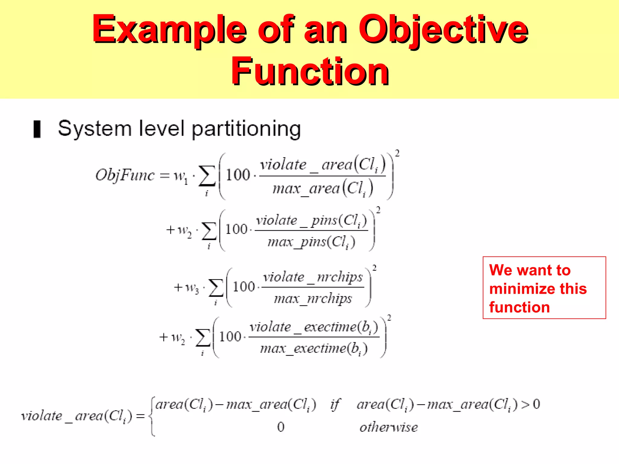Example of an Objective Function We want to minimize this function 