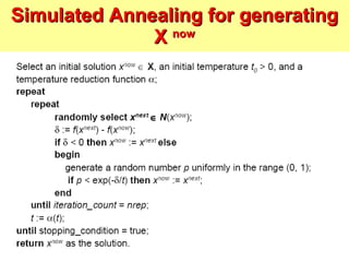 Simulated Annealing for generating X  now 