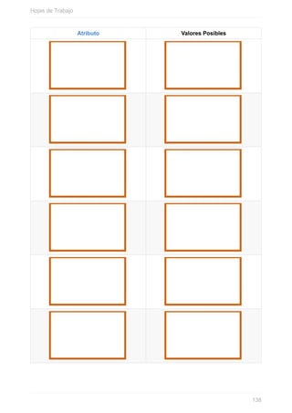 Atributo Valores Posibles
Hojas de Trabajo
138
 
