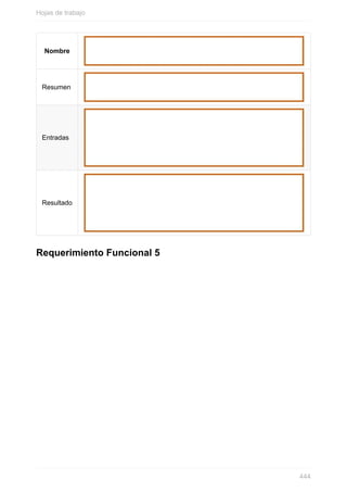 Nombre
Resumen
Entradas
Resultado
Requerimiento Funcional 5
Hojas de trabajo
444
 