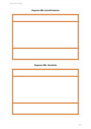 Diagrama UML:CentralPrestamos
Diagrama UML: Estudiante
Hojas de trabajo
447
 