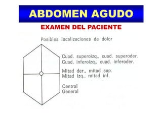 ABDOMEN AGUDOABDOMEN AGUDO
EXAMEN DEL PACIENTE
 