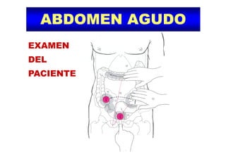 ABDOMEN AGUDOABDOMEN AGUDO
EXAMENEXAMEN
DELDEL
PACIENTE
 