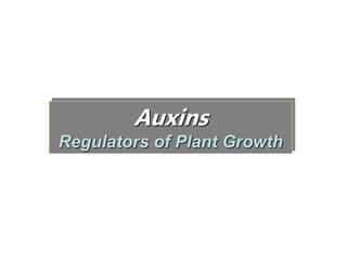 Auxins
Regulators of Plant Growth
 