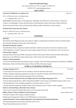 Resume_Yuanwei Chang | PDF