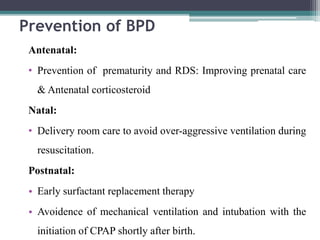 Bpd Rds seminar on bronco pulmonary dysplasia | PPTX