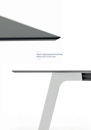 Top in high pressure laminate
black core or full core
 