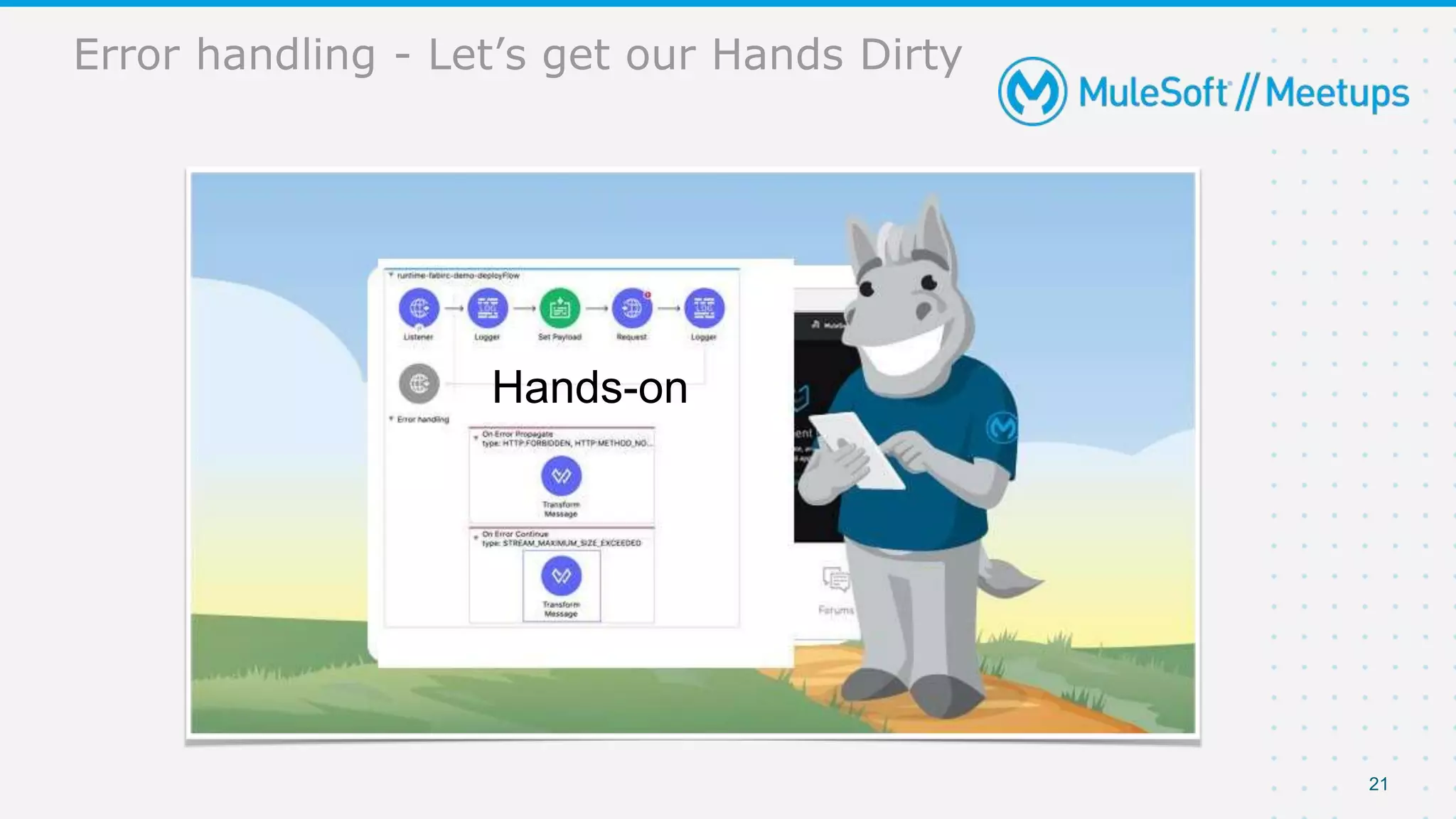 Error handling - Let’s get our Hands Dirty
21
Hands-on