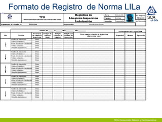 SCA Consumidor México y Centroamérica
Formato de Registro de Norma LILa
 