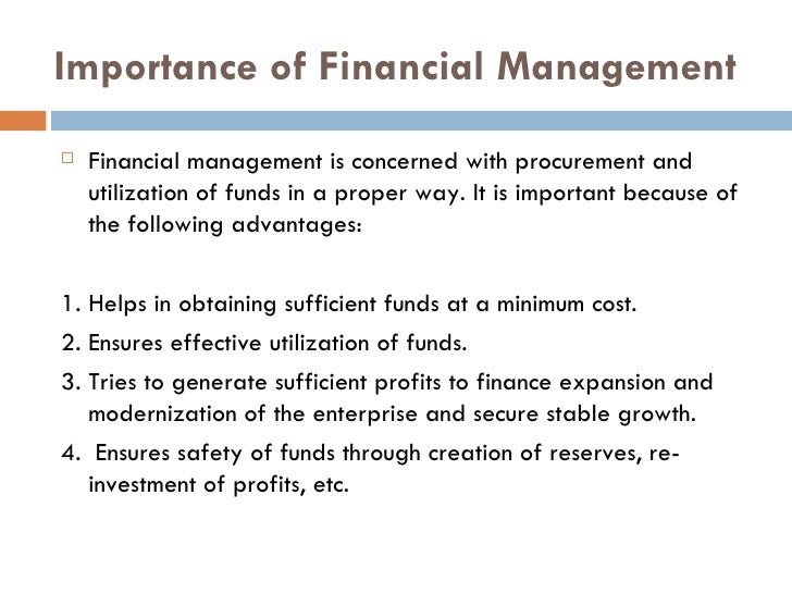 Importance Of Financial Management