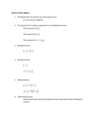 Review of Basic Algebra:<br />,[object Object]