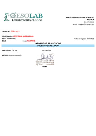 Pdf prueba de embarazo shop