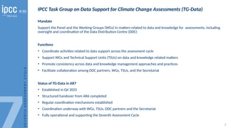 Tg Data IPCC TG-Data Update: Data Support for seventh assessment cycle | PPTX