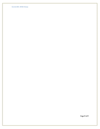 Grants 003: AFEW Kenya
Page 7 of 7
 