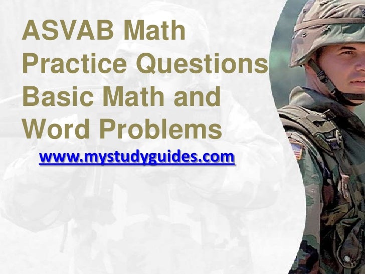 ASVAB math practice questions basic math and word problems