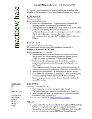 MatthewHaleResume | PDF image.