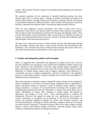 The IMPACT OF CLIMATE CHANGE ON GENDER | PDF
