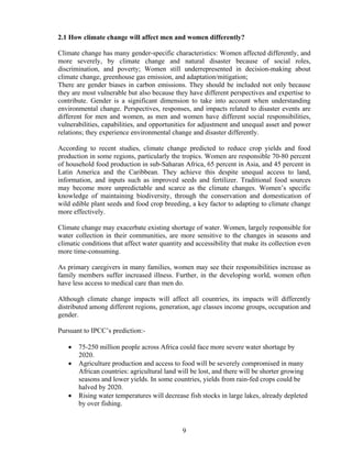 The IMPACT OF CLIMATE CHANGE ON GENDER | PDF