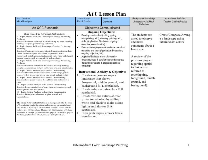 003 third grade intermediate color landscape landscape lesson plan